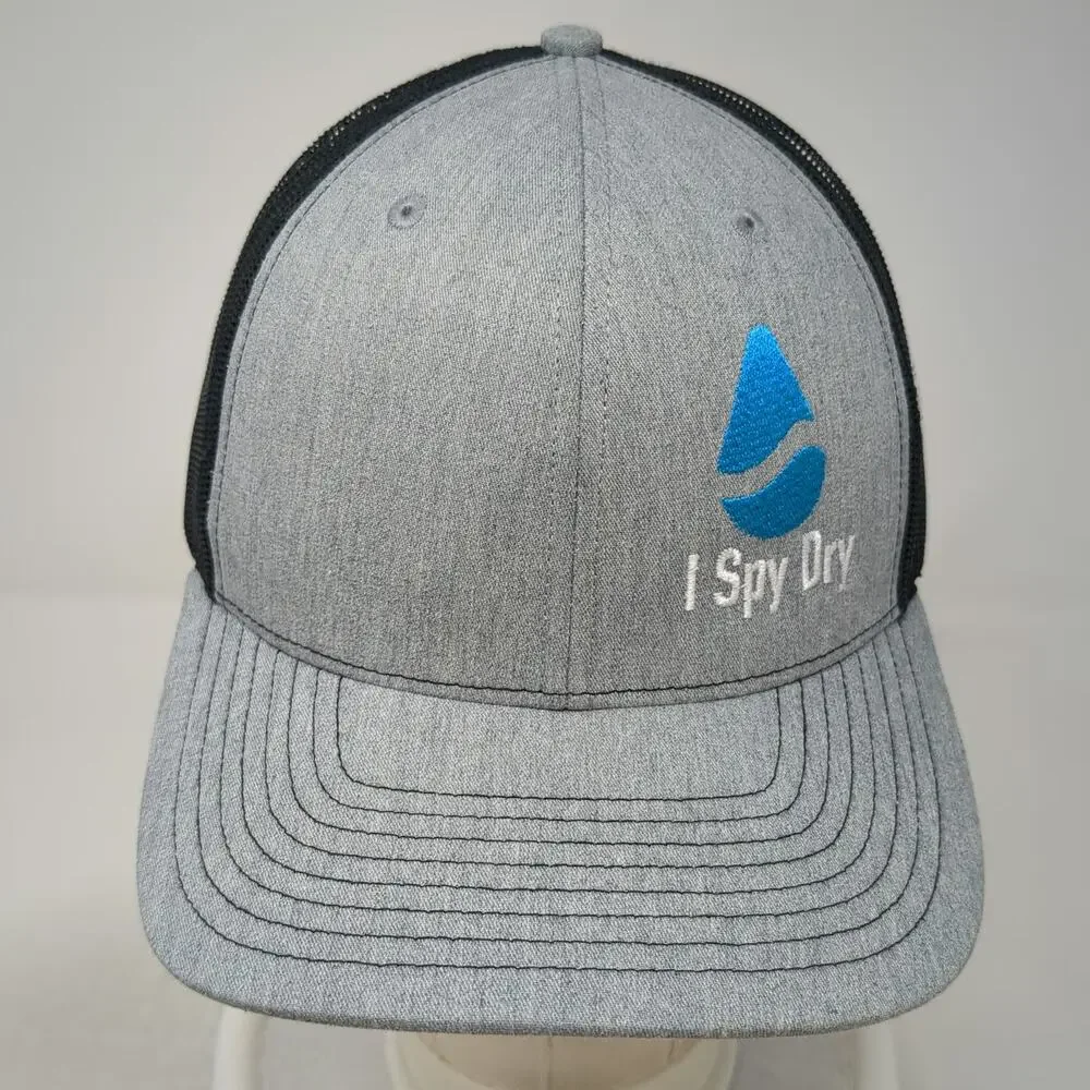 Richardson Trucker Hat Gray One Size I Spy Dry Blue Water Droplet Mesh Snapback